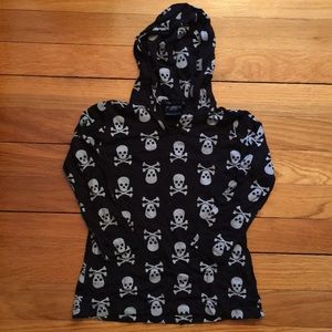 Girls Flowers By Zoe Hooded Skull Top 💀